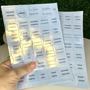 CARTELA DE ABAS ADESIVAS METALIZADA PARA BÍBLIA - PRATA