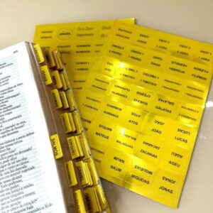 CARTELA DE ABAS ADESIVAS METALIZADA PARA BÍBLIA - DOURADA