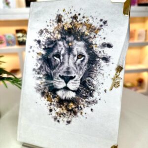 BÍBLIA LEÃO ESTAMPADO BRANCO - CETIM