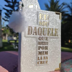 BÍBLIA EU SOU DAQUELE... COM CRUZ EM ALTO RELEVO- GLITER