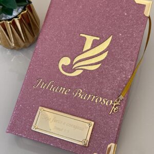 BÍBLIA LETRA INICIAL ASAS + NOME - GLITER